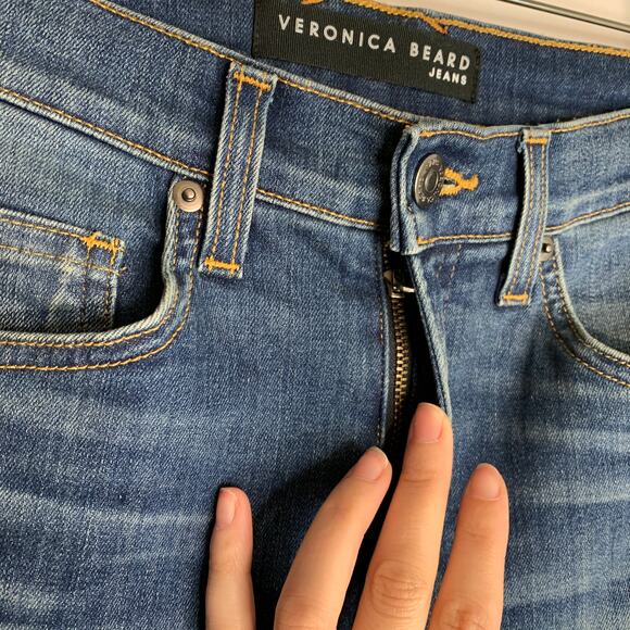 Veronica Beard Danni High-Rise-Kick-Flare Blue Jean Apollo Womens 25/0 - Picture 8 of 16